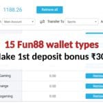 15 Fun88 wallet types – Make 1st deposit & get up to ₹30,000