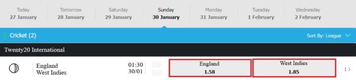 west indies vs England t20 2022 07