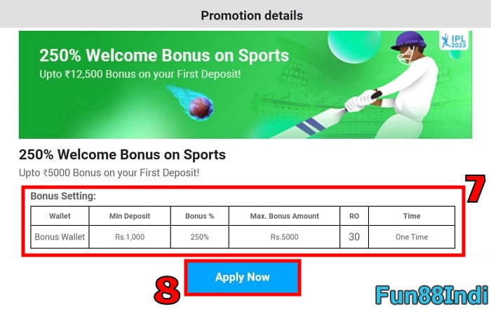 fun88 bonus promotion offer sign up bonus